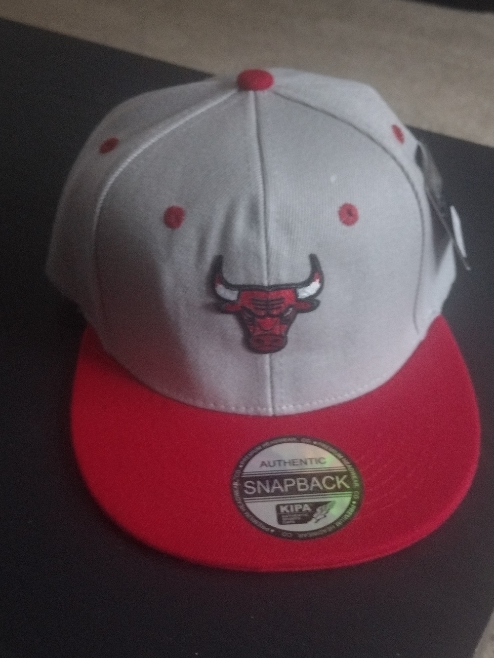 Chicago Bulls Gray and Red Snapback Hat $10